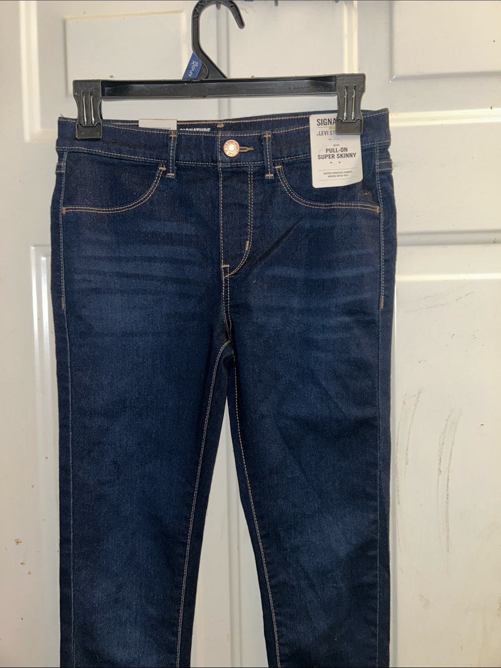 Signature by Levi Strauss Girls' Dark Blue Pull-On Super Skinny Jeans